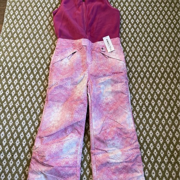 NEW MEDIUM 8-10 Arctix Kids Limitless Fleece Top Bib Overalls, Ombre Magenta - Picture 1 of 11